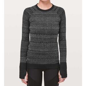 Lululemon black & gray patterned seamless long sleeve